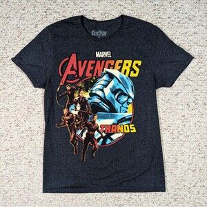 Marvel Avengers Endgame Thanos T-Shirt Mens M Charcoal Gray Short Sleeve Tee